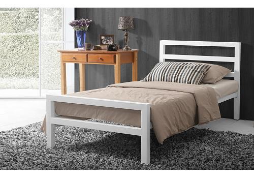 3ft Single White Block. Strong,Solid,Metal Bed Frame,Bedstead,Heavy Duty 1